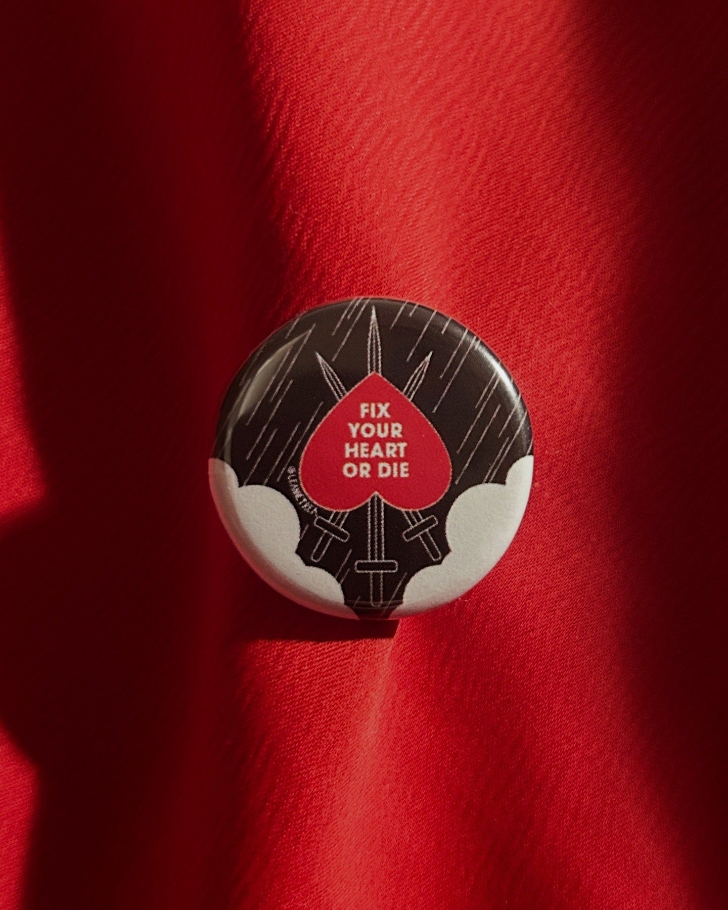 FIX YOUR HEART OR DIE | TWIN PEAKS | BUTTON BADGE