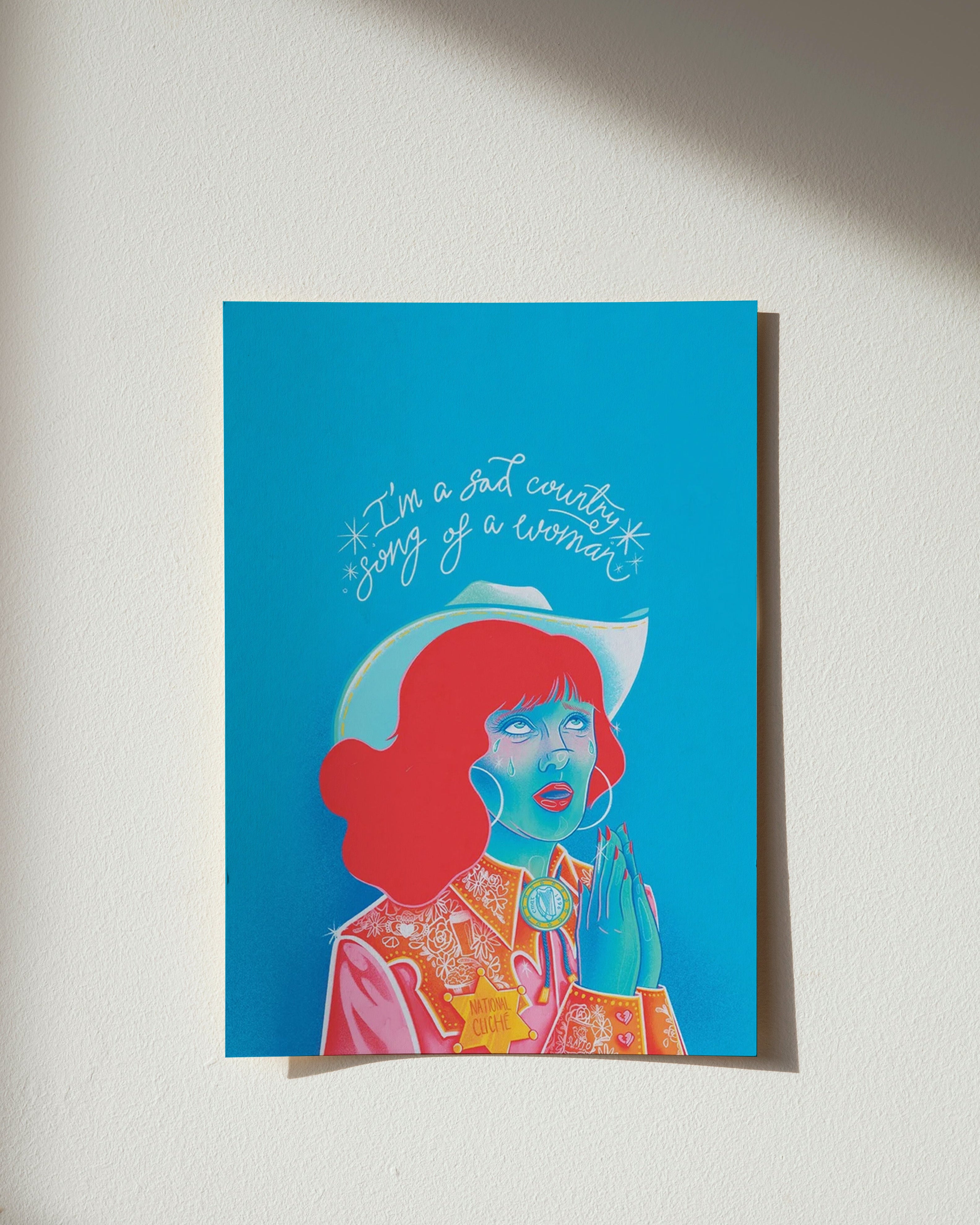 SAD COUNTRY SONG OF A WOMAN | CMAT | A5 PRINT