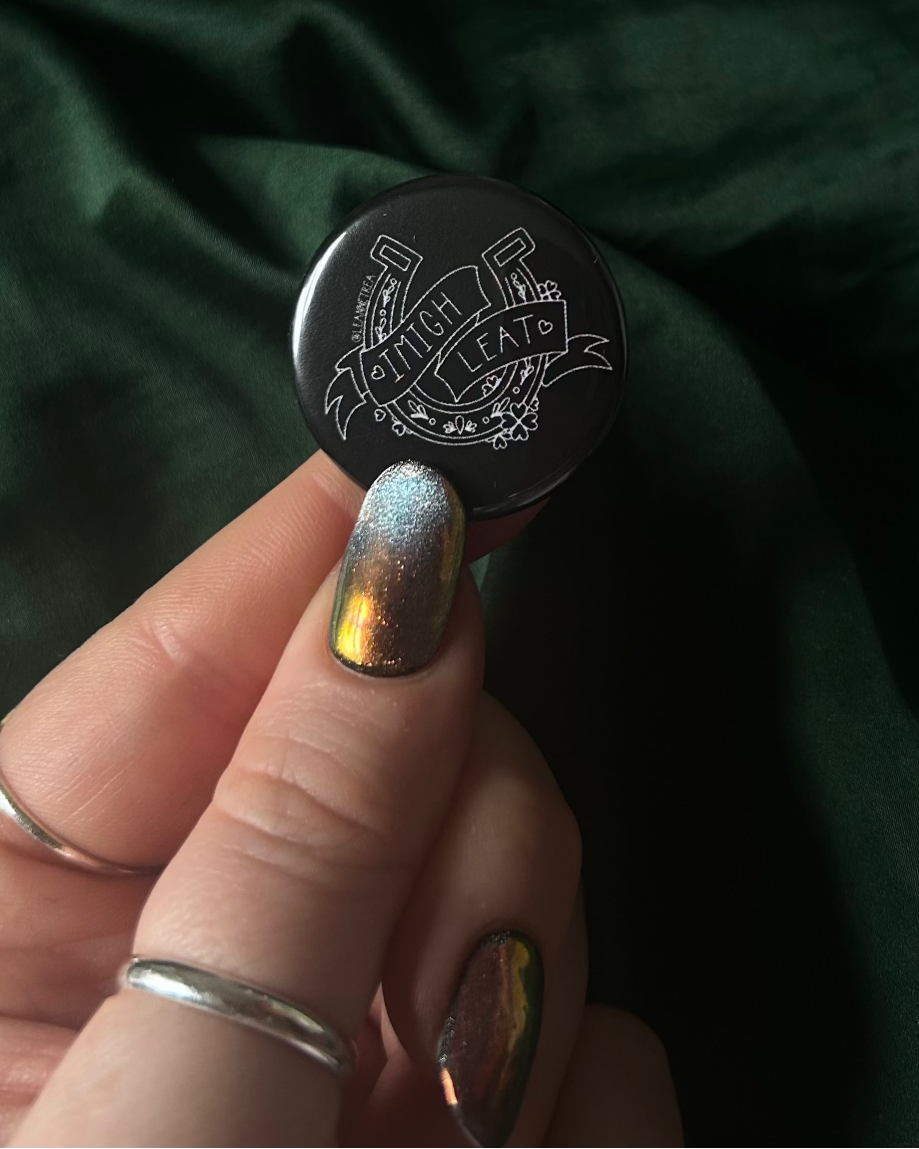 IMIGH LEAT | GO AWAY | IRISH BUTTON BADGE